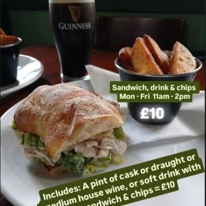 Sandwich, drink & chips