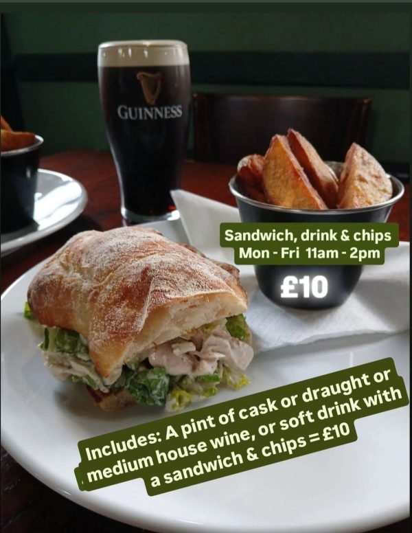Sandwich, drink & chips